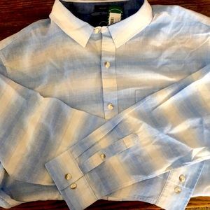 NWT stitch fix long sleeve linen blue button down